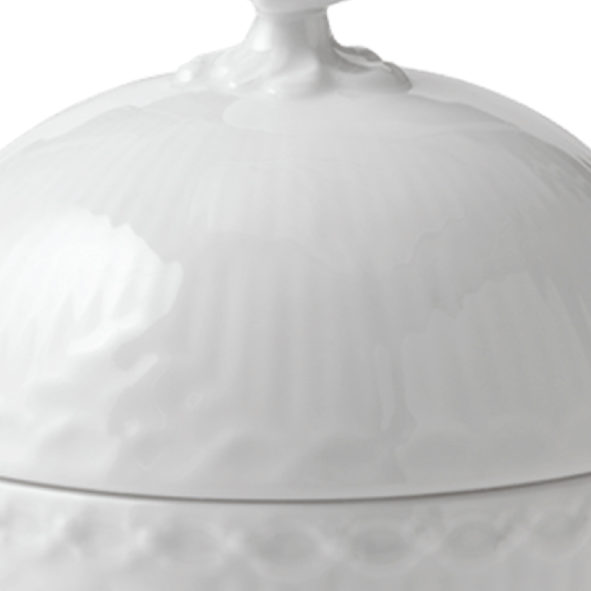 Zoom image of White Fluted Half Lace Sugar Bowl with Lid 20 cl